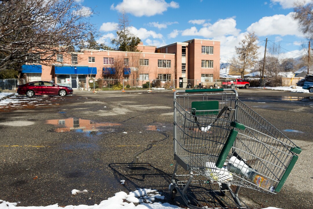 Alex Gallivan  |  Special to the Tribune 

Various agencies from Salt Lake City perform an evacuation of remaining tenants at The Georgia Apartments, Saturday February, 2019