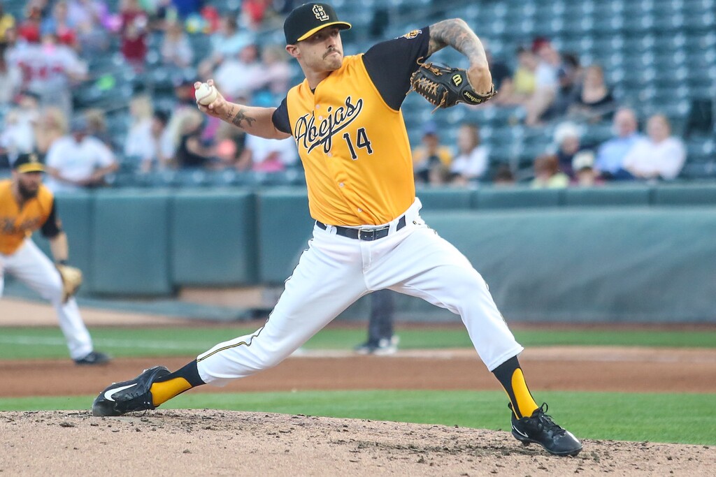 (Courtesy Salt Lake Bees) Salt Lake Bees pitcher Ralston Cash delivers the ball in a relief appearance.