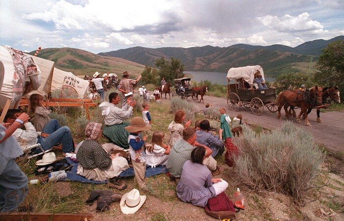 Rick Egan  | Tribune File Photo 

The wagons arrive on Big Mountain, as they approach the final push into the Salt Lake Valley. 