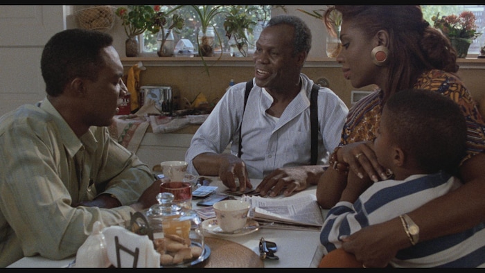 ( Courtesy photo) Harry (Danny Glover, center), a visitor to an old friends' house, disrupts the lives of Samuel (Richard Brooks, left), his wife Linda (Sheryl Lee Ralph) and their son Sunny (DeVaughn Nixon) in director/writer Charles Burnett's 1990 drama "To Sleep With Anger."