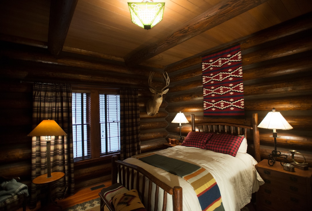 (Rick Egan  |  The Salt Lake Tribune)   The interiors of the Chief Joseph Ranch lodge, including this bedroom, have been re-created at the Utah Film Studios in Park City for the upcoming Paramount Network series  "Yellowstone."