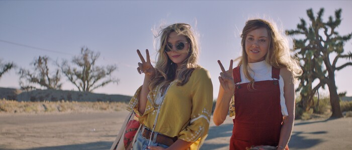 (Courtesy  |  Neon Films)  Ingrid (Aubrey Plaza, right) is an unstable woman who works her way into the life of a social-media "influencer," Taylor (Elizabeth Olsen), in the dark comedy "Ingrid Goes West."