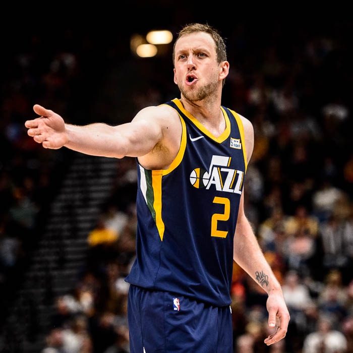 (Trent Nelson | The Salt Lake Tribune)
Utah Jazz forward Joe Ingles (2) protests a delay of game call. Utah Jazz vs Memphis Grizzlies, NBA basketball in Salt Lake City on Friday Nov. 2, 2018.