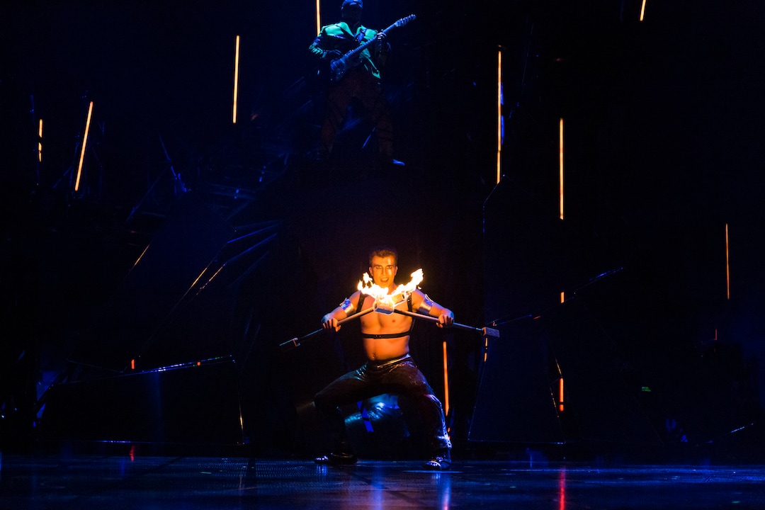 (Marie-Andrée Lemire  |  courtesy of Cirque du Soleil) A fire manipulator is one of the performers in Cirque du Soleil's show "Bazzar," which will play in a tent in the parking lot of the Maverik Center in West Valley City, from May 24 to July 5, 2020.