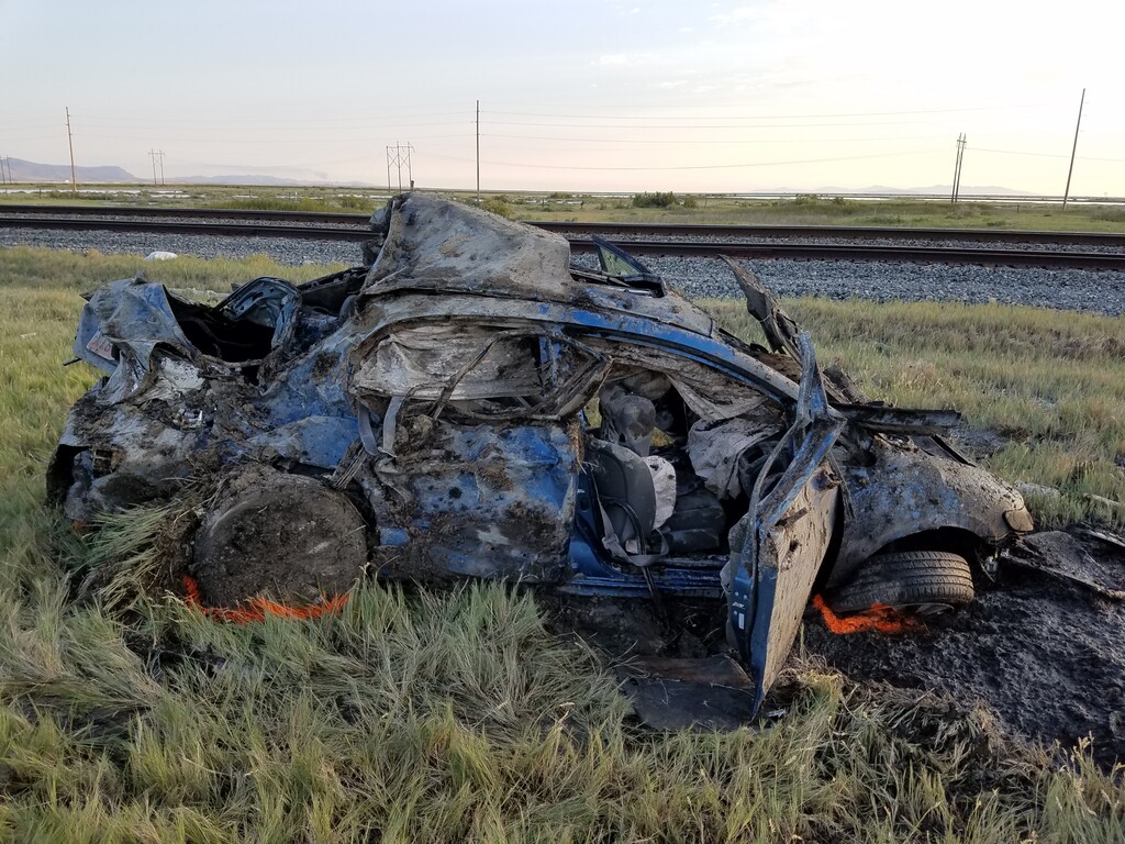 (Photo courtesy of Utah Highway Patrol) One man is dead after a car crash on Interstate 80 in Tooele County on Monday, July 25, 2016.