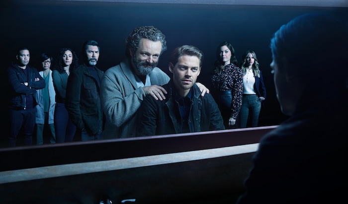 (Photo courtesy of Mark Seliger | Fox) Frank Harts, Keiko Agena, Aurora Perrineau, Lou Diamond Phillips, Michael Sheen, Tom Payne, Bellamy Young and Halston Sage star in “Prodigal Son.”