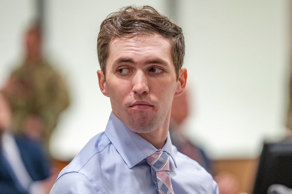 (Rick Egan | The Salt Lake Tribune) Tyler Robinson, accused in the fatal shooting of Charlie Kirk, appears during a hearing in Fourth District Court in Provo, Thursday, Dec. 11, 2025.