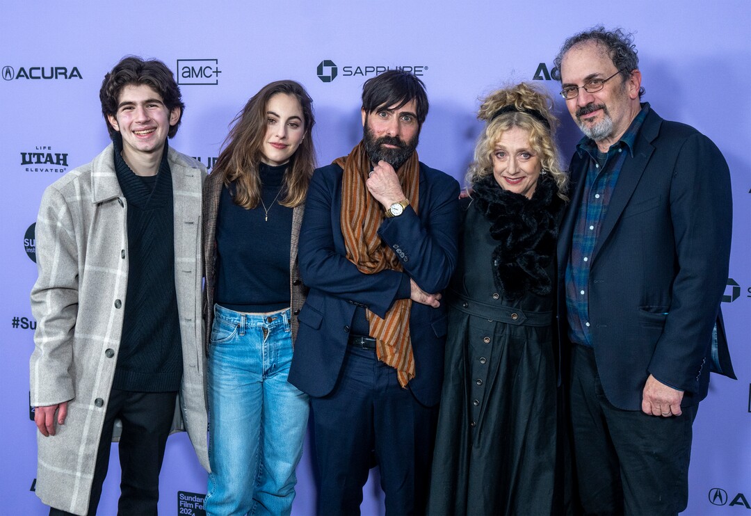 (Rick Egan | The Salt Lake Tribune)  Jacob Morell, Madeline Weinstein, Jason Schwartzman, Carol Kane and Robert Smigel, on the press line for the premiere of "Between the Temples" at the Library Center in Park City, at the Sundance Film Festival, on Friday, Jan. 19, 2024.