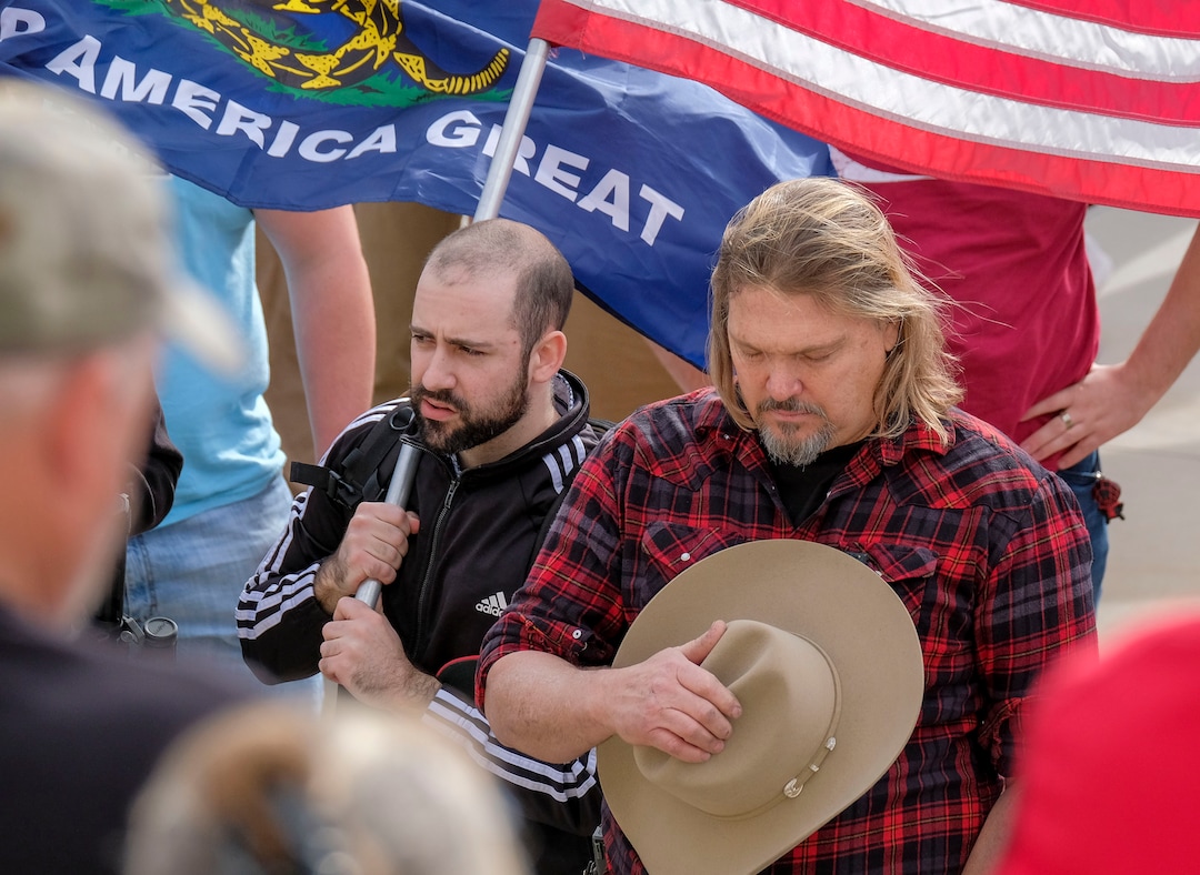 (Leah Hogsten  |  The Salt Lake Tribune) As news broke of former Vice President Joe Biden earning enough Electoral College votes to secure the presidency Saturday, Trump protesters took to the Capitol to denounce the win.