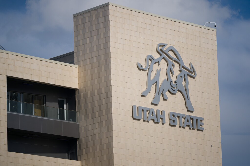 (Trent Nelson  |  The Salt Lake Tribune) Maverik Stadium at Utah State University in Logan on Thursday, Feb. 1, 2024.