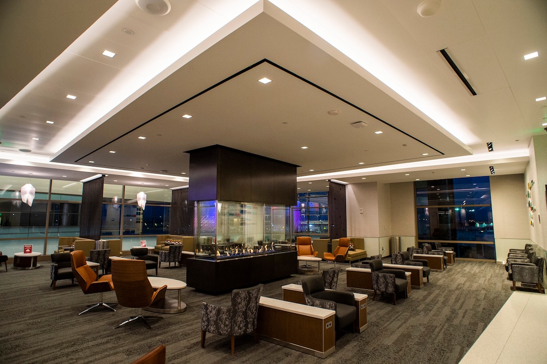 (Rick Egan  |  The Salt Lake Tribune)   The Delta Sky Club, in the new terminal at the Salt Lake City International Airport on Tuesday, Sept. 15, 2020.