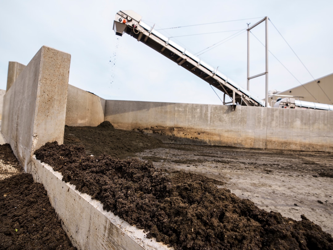 (Leah Hogsten | The Salt Lake Tribune) After the Biogas is captured, purified and converted into biomethane, or renewable natural gas, the solids remaining in a nutrient-rich, carbon-based fertilizer, above, that is given to a local farmer. Wasatch Resource Recovery is UtahÕs first and only anaerobic digester which produces a fertilizer and natural gas from decomposing food. The facility processes organic waste which includes food scraps, liquid waste and manufacturing food waste. The process, in operation since 2019, turns the organic matter into sustainable resources, biogas and bio-based fertilizer and the facility will pilot a food scraps pickup program for residents.