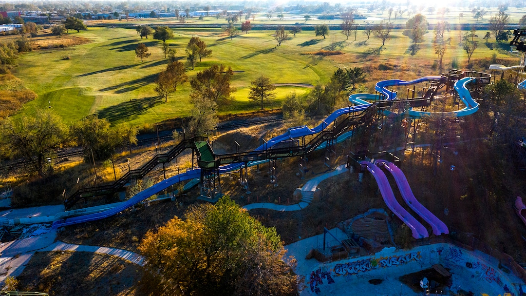 (Rick Egan  |  The Salt Lake Tribune)   The former Raging Waterpark on 1700 South in Salt Lake City, Thursday, Oct. 29, 2020.