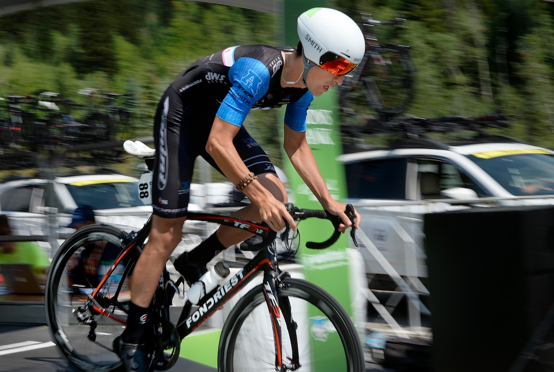 (Scott Sommerdorf   |  The Salt Lake Tribune)   Galarreta Ugarte starts his time trial as he rolls out of he starting chute for Stage 3 of the Tour of Utah in Big Cottonwood Canyon, Wednesday, August 2, 2017.  