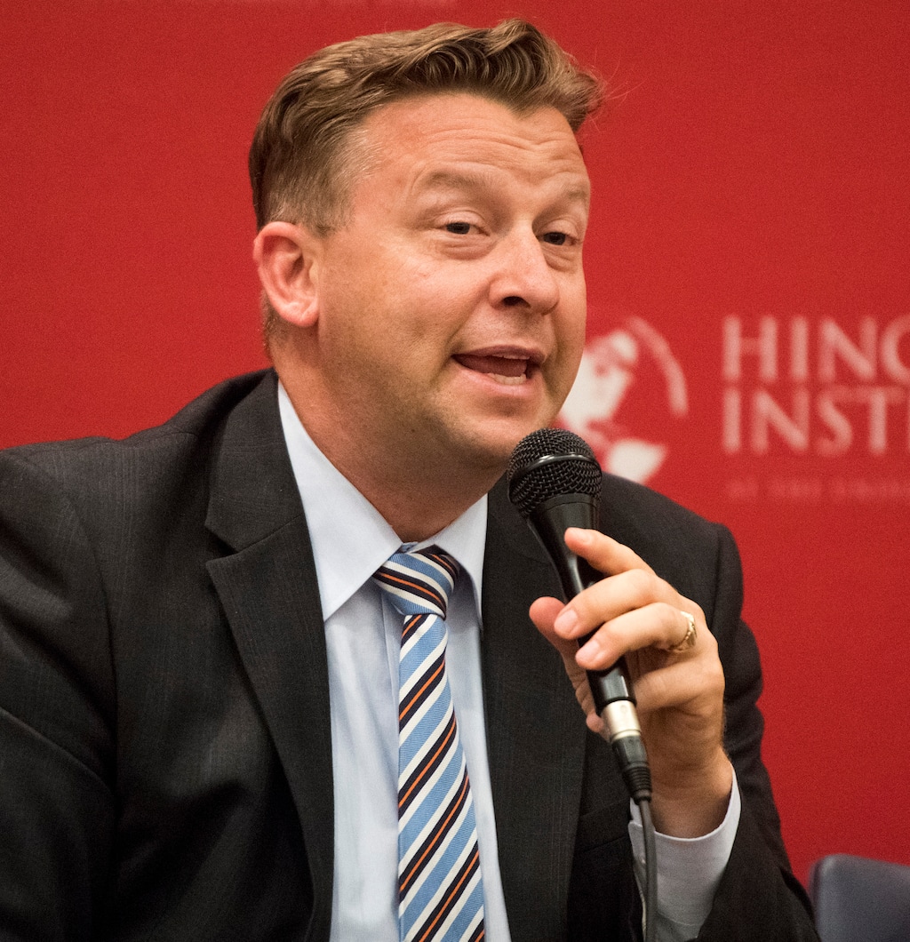 Rick Egan  |  The Salt Lake TribuneSen. Todd Weiler, speaks during a panel discussion at the Hinckley Institute, during a discussion on how religion and politics mix, Monday, October 3, 2016.