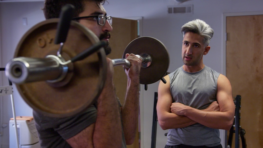 (Photo courtesy of Netflix) Tan France, right, works out with Arian Samiei in an episode of “Queer Eye.”