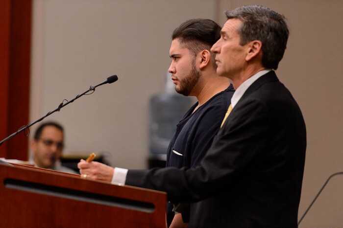 (Trent Nelson | The Salt Lake Tribune)  Abraham Miranda at his sentencing in Salt Lake City, Thursday December 21, 2017. Miranda, 19, pleaded guilty to manslaughter counts for a February crash that killed two of his West High School classmates and critically injured a pregnant woman and her baby.