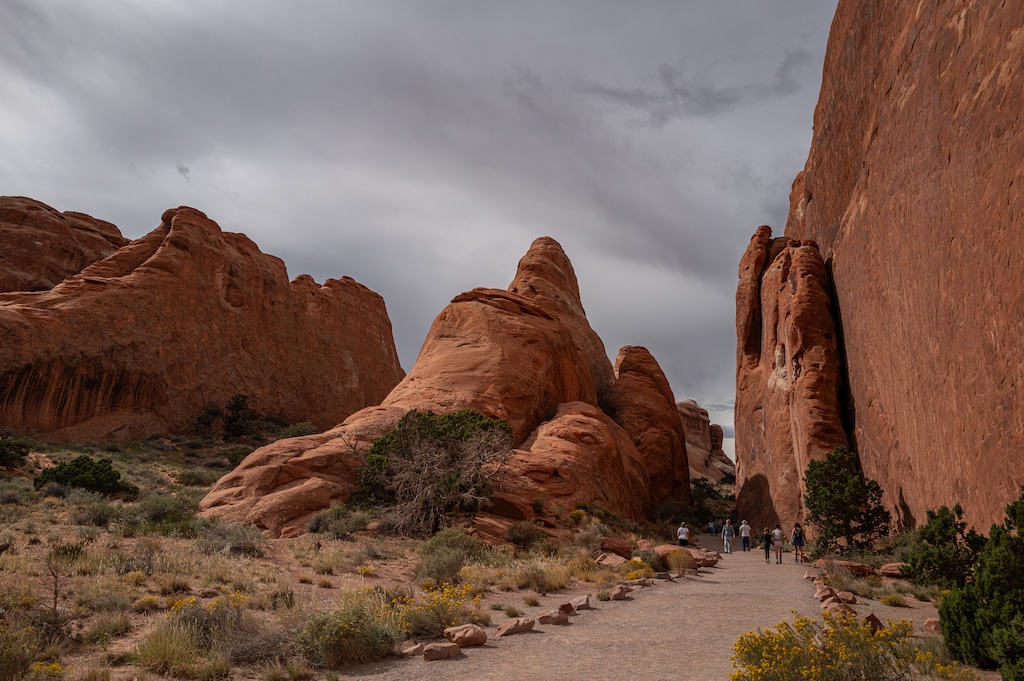 (Trent Nelson | The Salt Lake Tribune) Devils Garden trail in Arches National Park on Saturday, Sept. 21, 2024.