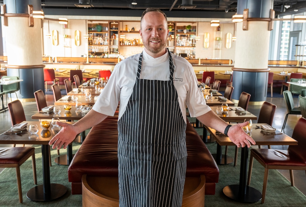 (Rick Egan | The Salt Lake Tribune) Tyson Peterson, executive chef at the new Mar | Muntanya, in the Hyatt Regency in downtown Salt Lake City, on Friday, Nov. 18, 2022.