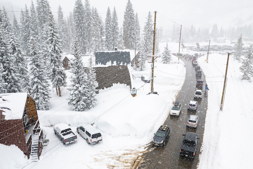 (Rick Egan | The Salt Lake Tribune) Traffic congestion approaching Brighton Resort on Friday, March 7, 2025.