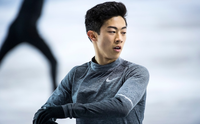 (Chris Detrick | The Salt Lake Tribune) Salt Lake City's Nathan Chen practices his Men's Single Skating Short Program for the Team Event at the Gangneung Ice Arena Thursday, February 8, 2018.