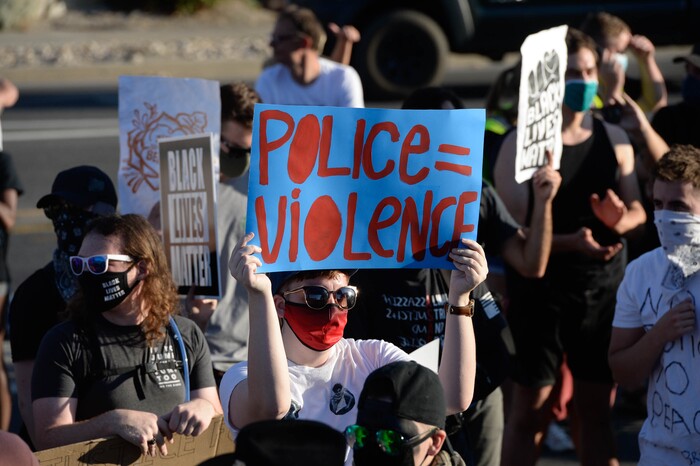 (Francisco Kjolseth  |  The Salt Lake Tribune) As part of national day of protest against police crimes, the National Alliance Against Racist and Political Repression, the Salt Lake Civilian Police Accountability Council and other groups gather at the Utah Capitol on Saturday, July 18, 2020, before marching to the Governor’s mansion to demand for a special session to repeal HB 415, which prohibits municipalities from establishing a board or committee with regulatory power over police departments.