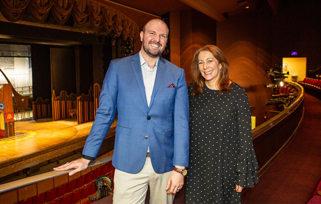 (Photo courtesy of Pioneer Theatre Company) Christopher Massimine, left, then-managing director of Pioneer Theatre Company, is photographed with the company's artistic director, Karen Azenberg, shortly after he was hired in 2019. Massimine sent a letter on Monday, Aug. 16, 2021, announcing that he would resign from that post, effective Aug. 20, 2021.