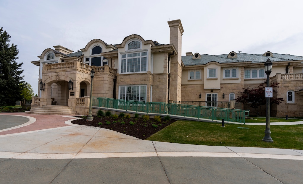 (Rick Egan | The Salt Lake Tribune) Utah Valley University's new Museum of Art at Lakemount Manor in Orem, on Wednesday, May 10, 2023. The mansion was originally built for Bruce and Melanie Bastian, who divorced in 1994. Melanie Bastian died in 2016, and their sons donated the property to UVU in 2018.