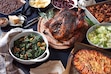 (Melina Hammer | The New York Times) A bountiful Thanksgiving table, sans awkward table conversation. 