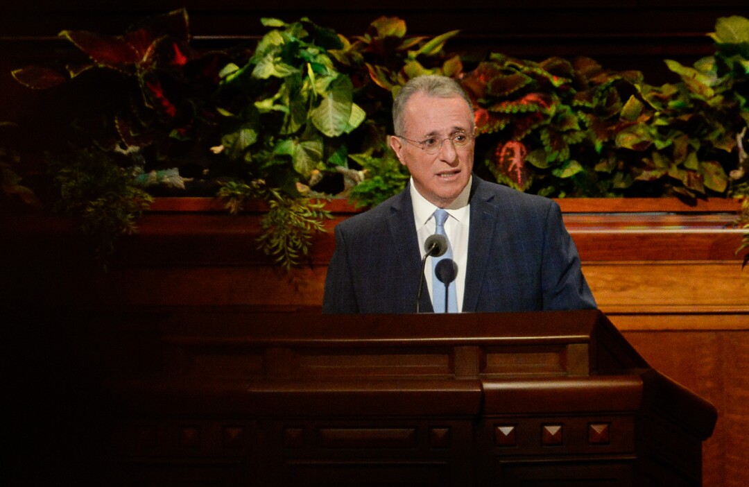 (Francisco Kjolseth  |  The Salt Lake Tribune)  Ulisses Soares, of the of the Quorum of the Twelve Apostles, speaks during the Sunday afternoon session of the 189th twice-annual General Conference of The Church of Jesus Christ of Latter-day Saints at the Conference Center in Salt Lake City on Sunday, Oct. 6, 2019.