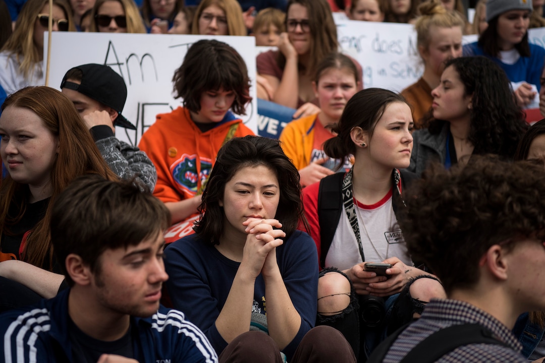 (Chris Detrick  |  The Salt Lake Tribune)  Participants listen during the March for Our Lives SLC rally at the state Capitol Saturday, March 24, 2018. The student-led March for Our Lives SLC got underway about 11:30 a.m. with what police estimated were 8,000 participants walking from Salt Lake City’s West High School to the front steps of the state Capitol.