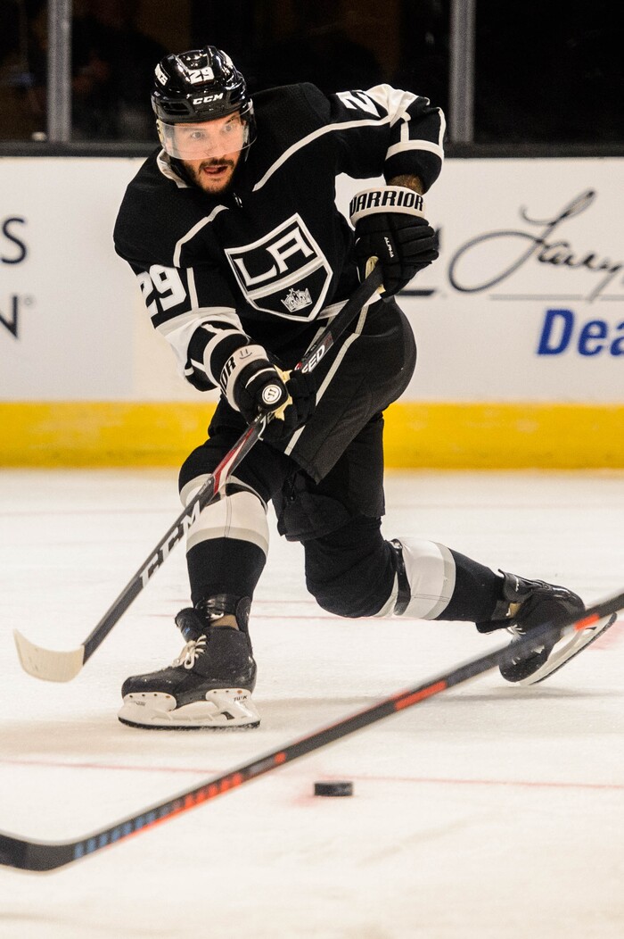 (Trent Nelson  |  The Salt Lake Tribune)  Los Angeles Kings right wing Martin Frk (29) as the Los Angeles Kings face the Vancouver Canucks, NHL hocket in Salt Lake City on Saturday Sept. 21, 2019.