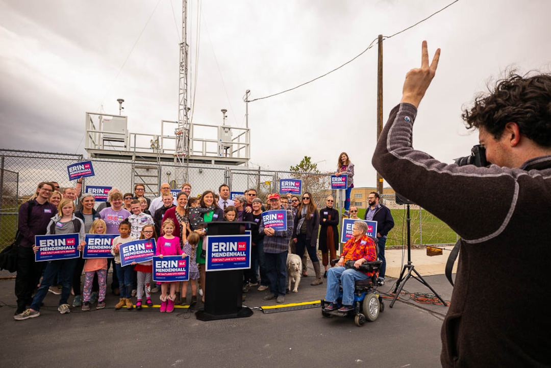 (Trent Nelson  |  The Salt Lake Tribune)  Salt Lake City Councilwoman Erin Mendenhall launches her campaign for mayor on Sunday April 14, 2019. She enters the race with six years of council experience serving the city’s Ballpark, Central City, Central 9th, East Liberty Park, Liberty Wells and Wasatch Hollow communities. She has a background in the nonprofit sector, working previously with the clean-air advocacy group Breathe Utah as its policy director and interim executive director.