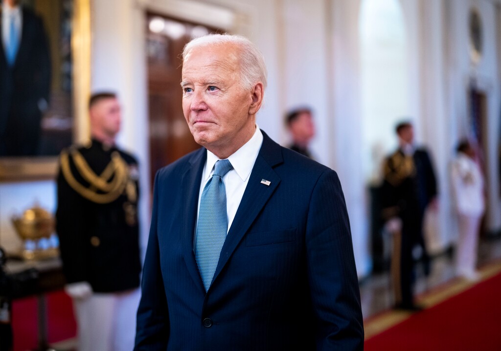 FILE Ñ President Joe Biden arrives for a Medal of Honor ceremony in the East Room of the White House in Washington, July 3, 2024. Former President Joe Biden was diagnosed Friday, May 16, 2025, with an aggressive form of prostate cancer, a spokesman said on Sunday. (Doug Mills/The New York Times)