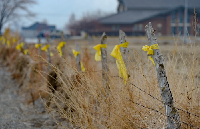 (Francisco Kjolseth  |  The Salt Lake Tribune) The community of Grantsville expresses their support for the Haynie family on Friday, Jan. 24, 2020, where funeral services were held for Consuelo Alejandra Haynie and her children Milan, 12, Alexis, 15 and Matthews, 14.