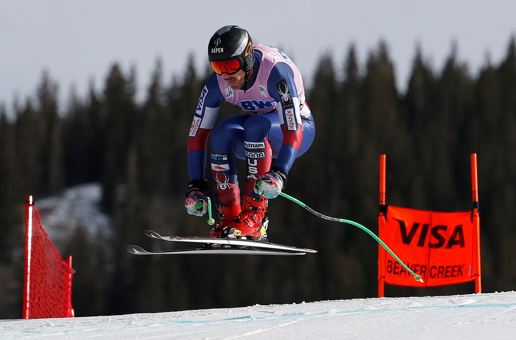 United States' Wiley Maple competes during a Men's World Cup downhill skiing training run Wednesday, Nov. 29, 2017, in Beaver Creek, Colo. (AP Photo/John Locher)