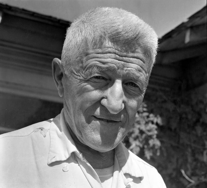 (photo courtesy Joe Bauman)  Ammon Hennacy, seen here in 1968, was a self-described christian anarchist and a member of the Catholic Worker movement. He came to Salt Lake City in 1961 to open the Joe Hill House of Hospitality which served as a shelter for homeless people in the area. The house operated from three different locations before finally closing in 1968.