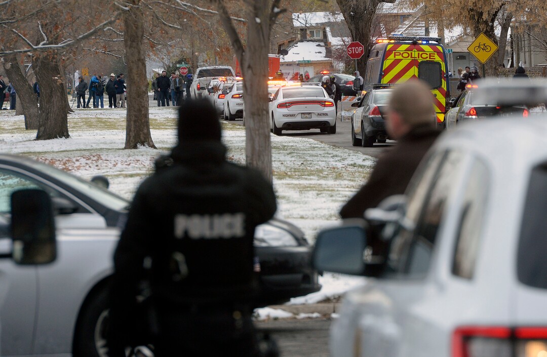 (Al Hartmann  |  The Salt Lake Tribune) 	Crowds protest President Donald Trump outside LDS Welfare Square at 700 S. 800 W. as he tours the facility with church leaders Monday Dec 4. 