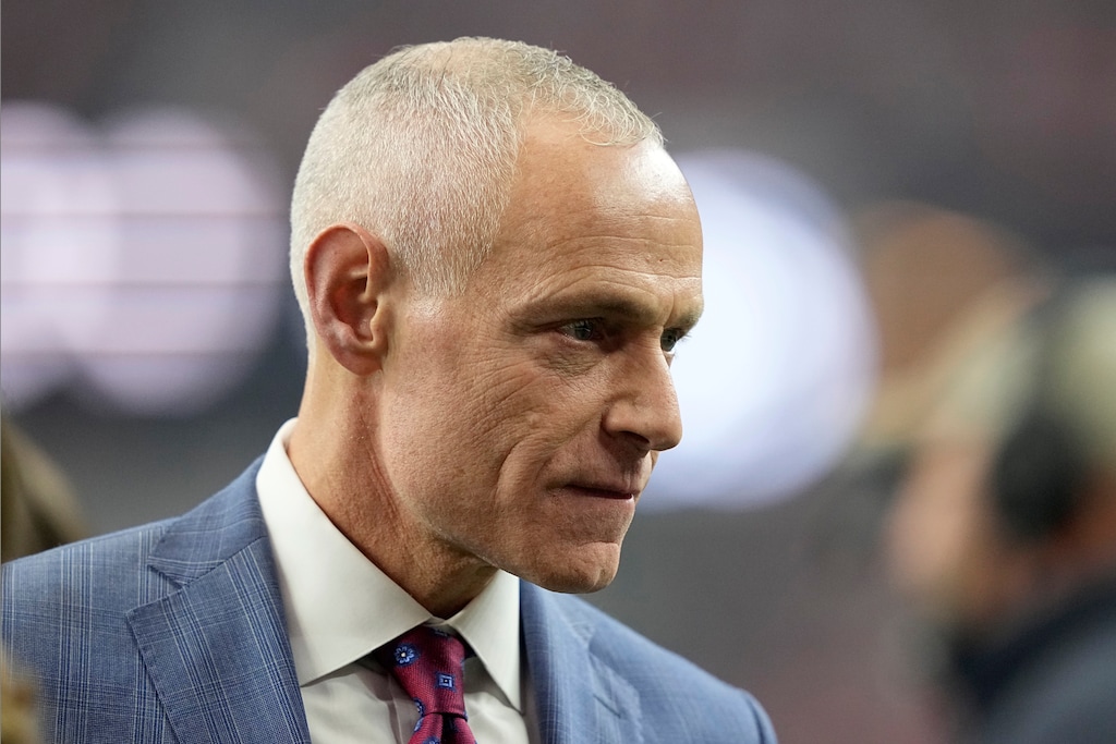 (Tony Gutierrez | AP) Big 12 Commissioner Brett Yormark walks on the field in the first half of the Big 12 Conference championship in 2023.