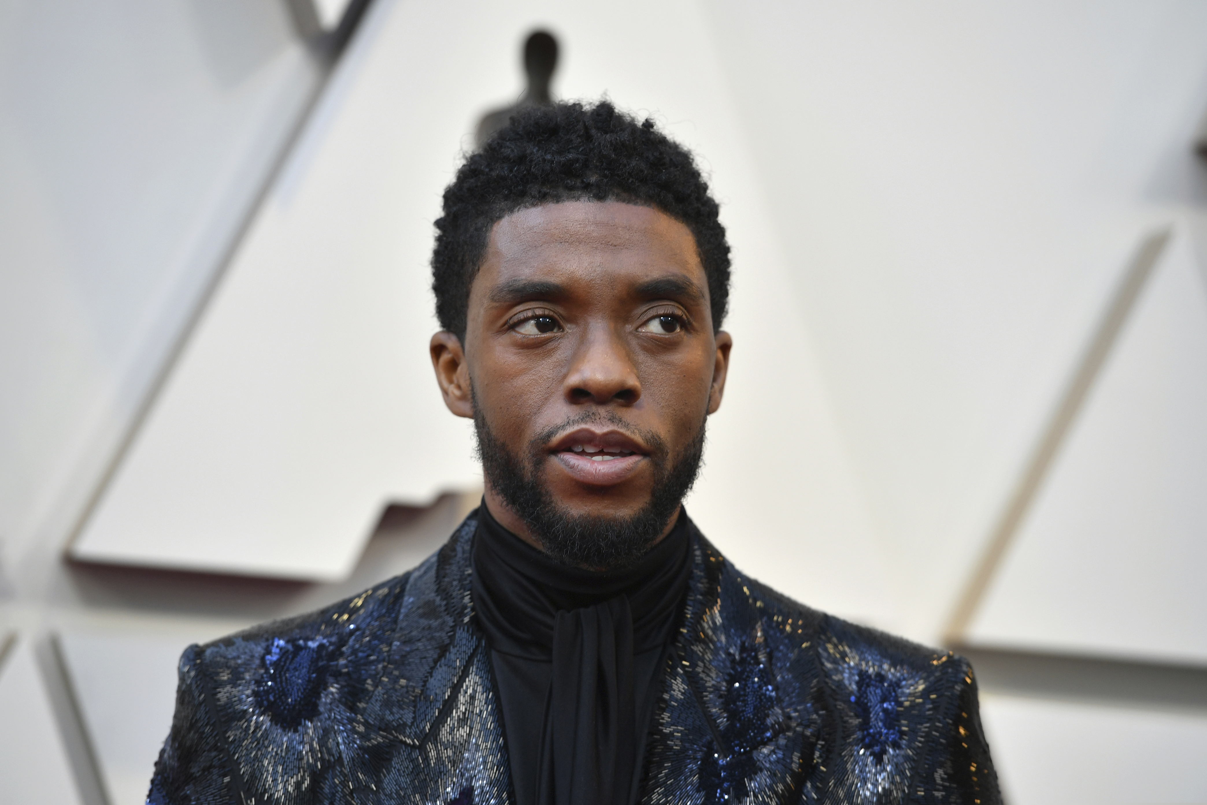 Chadwick Boseman arrives at the Oscars on Sunday, Feb. 24, 2019, at the Dolby Theatre in Los Angeles. (Photo by Jordan Strauss/Invision/AP)