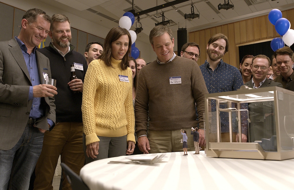 (Courtesy Paramount Pictues) Audrey (Kristen Wiig) and Paul Safranek (Matt Damon) check out the prospect of being miniaturized, to allow them the home of their dreams, in Alexander Payne's satire "Downsizing."