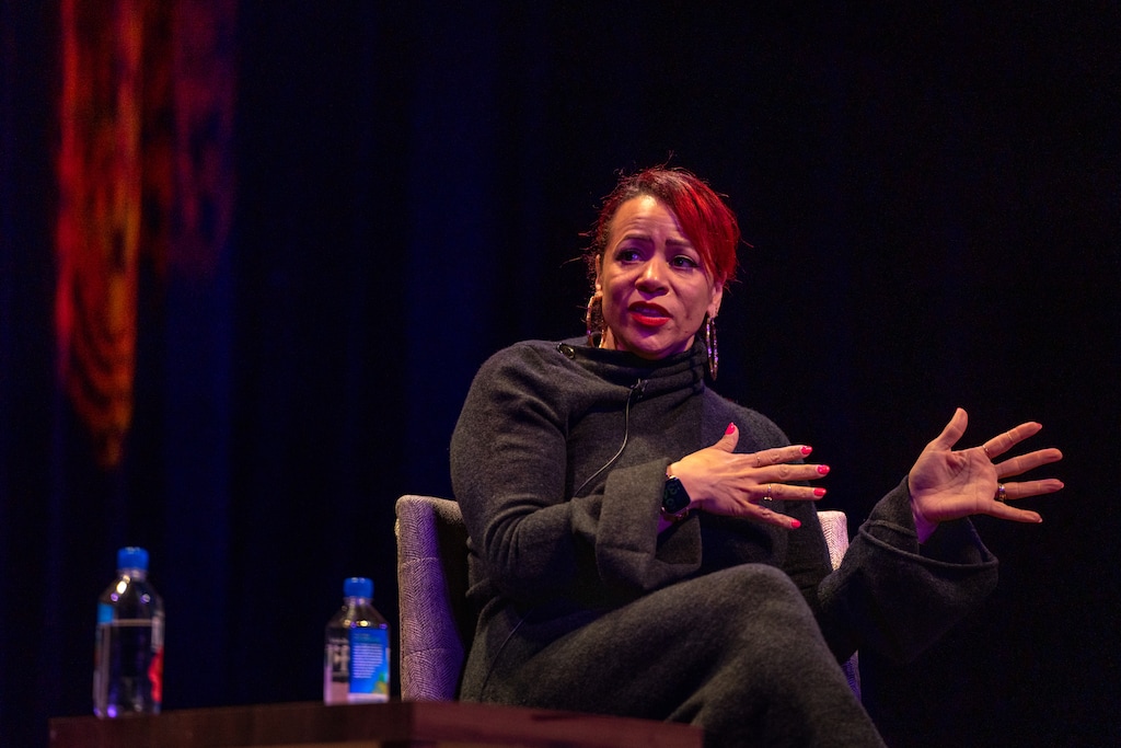 (Benjamin Zack) Nikole Hannah-Jones speaks at Weber State University as part of the Browning Presents series on Friday, March 31, 2023.