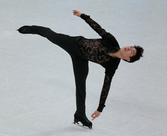 Nathan Chen, of the United States, skates his short program at the World figure skating championships in Helsinki, Finland, on Thursday, March 30, 2017. (AP Photo/Ivan Sekretarev)