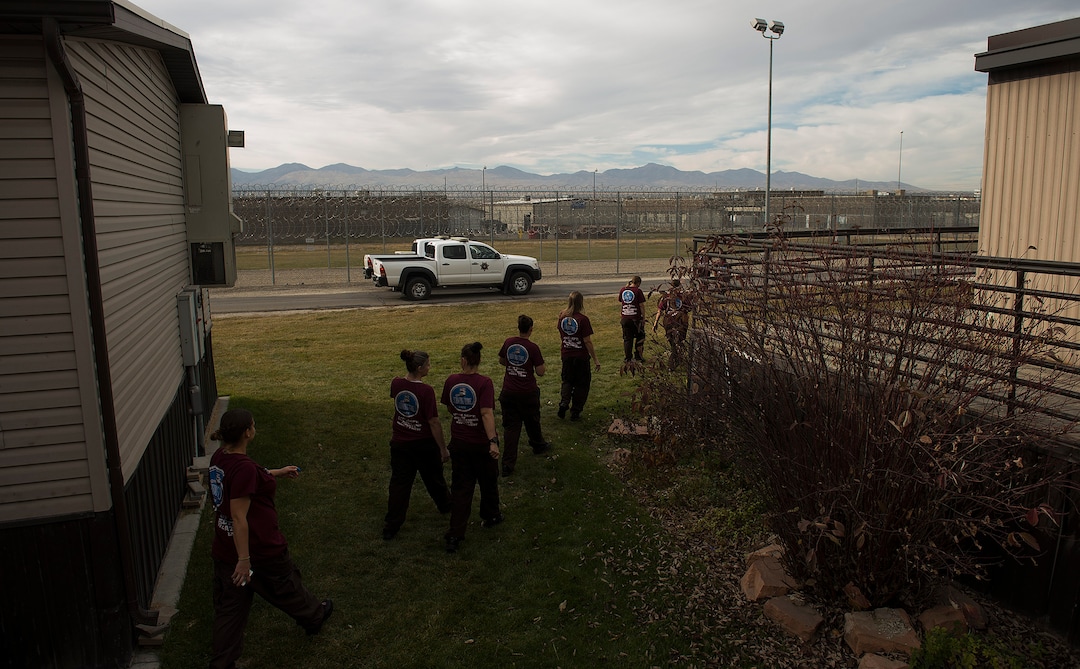 (Leah Hogsten  |  The Salt Lake Tribune) In the afternoon, the women are escorted back to the Olympus Facility. Based on their position, they earn between $1.40 and $1.75 per hour and can use that money to pay fines or save it. Every Monday through Friday, a half-dozen or so Level 4 inmates file out of the Olympus Facility at the Utah State Prison to cook, bake and serve the public at the Serving Time Caf. The operation is part of Utah Department of Corrections Industries (UCI) and is aimed at helping inmates return to society.