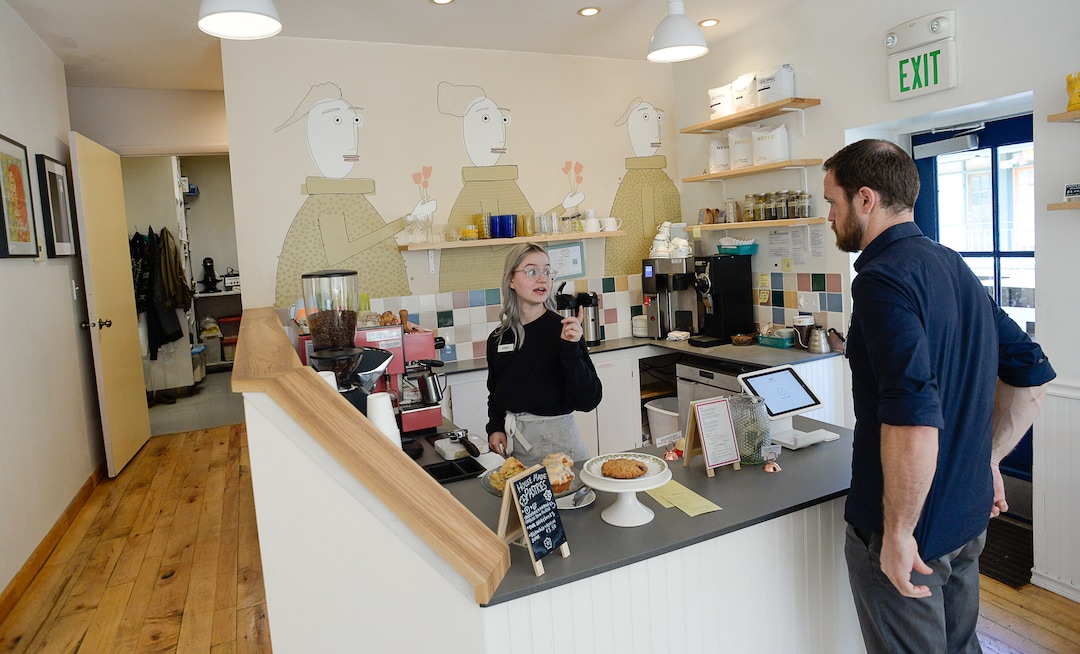 (Francisco Kjolseth  |  The Salt Lake Tribune)  Amber Dwyer works the counter at The Dayroom which opened in November 2018 near the state capital, shares the space adjacent to Em's Restaurant (formerly Alchemy Coffee) and offers a cozy space, small front patio and a much larger patio on the other side of the restaurant for patrons to enjoy.