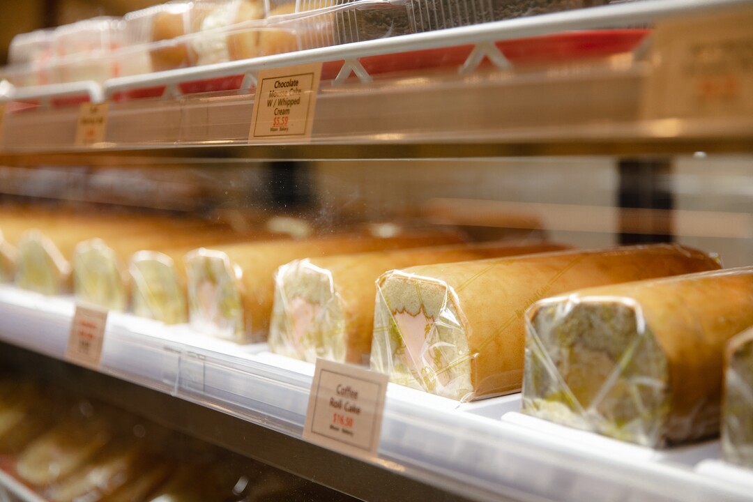 (Rachel Rydalch | The Salt Lake Tribune) Varieties of roll cakes are displayed in a Korean bakery outside the Chinatown Supermarket, Wednesday, March 2, 2022.