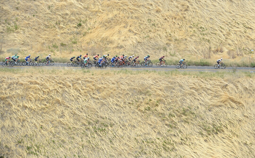 (Scott Sommerdorf   |  The Salt Lake Tribune)   Riders on Bonneville Blvd. just after the start of stage 7 of the Tour of Utah. Robert Britton is the winner of the 2017 Tour of Utah, Sunday, August 6, 2017.  