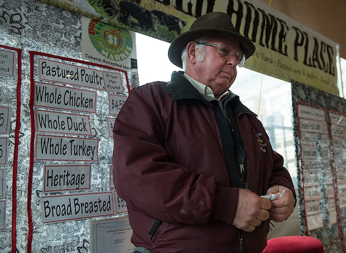 (Leah Hogsten | The Salt Lake Tribune) Dale Batty raises hormone-free chickens and sells them at the Salt Lake City farmer's markets. Utah's agriculture rules force Batty to sell chickens "whole" Ñ not cut, even though that's what his customers request and it would be more profitable. Batty is working with his state representative to pass a Food Freedom Bill, which could help remedy the situation and will likely be introduced during the 2018 legislative session.