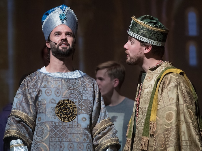 (Rick Egan  |  The Salt Lake Tribune) Russell Maxfield plays Rashne and Daniel Lofgren is Artaban in "The Other Wise Man."