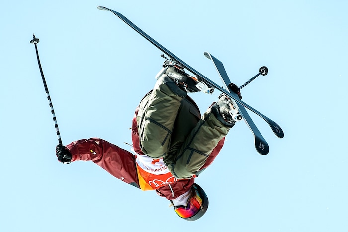 (Chris Detrick  |  The Salt Lake Tribune)  Cassie Sharpe of Canada competes in the Ladies' Ski Halfpipe Final Run at Phoenix Park during the Pyeongchang 2018 Winter Olympics Tuesday, Feb. 20, 2018. 